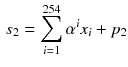 $$\begin{aligned} s_2=\sum _{i=1}^{254}\alpha ^i x_i+p_2 \end{aligned}$$