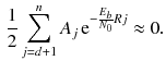 $$\begin{aligned} \frac{1}{2}\sum _{j=d+1}^{n}A_j\,\mathrm {e}^{-\frac{E_b}{N_0}Rj}\approx 0. \end{aligned}$$