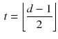 $$\begin{aligned} t=\left\lfloor \frac{d-1}{2}\right\rfloor \end{aligned}$$