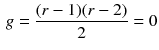 $$\begin{aligned} g=\frac{(r-1)(r-2)}{2}=0 \end{aligned}$$