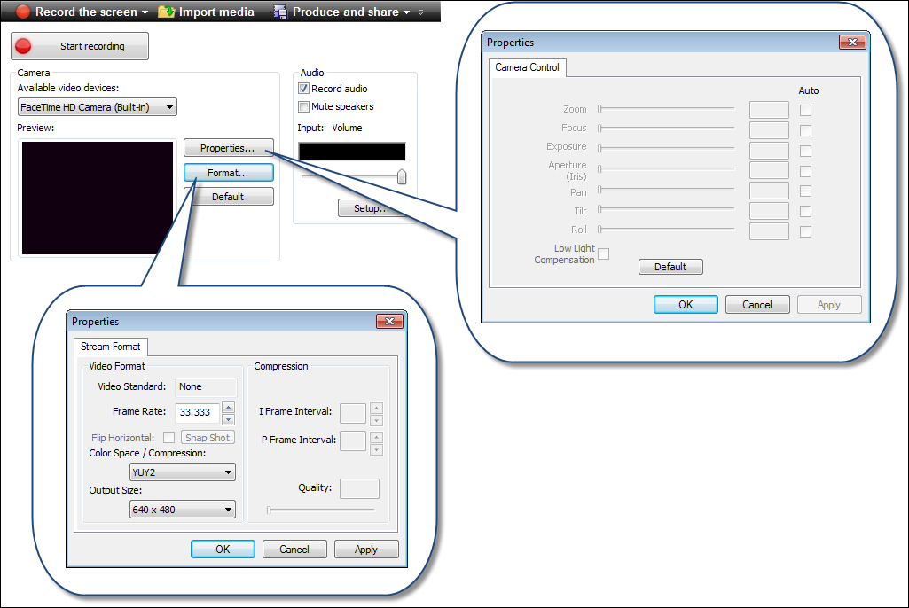 How to record the webcam