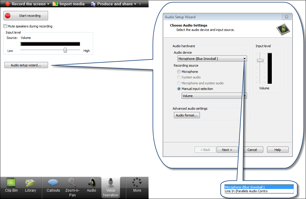 How to set up an external microphone