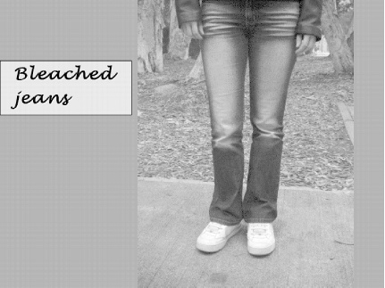 Shaded jeans add shape to legs