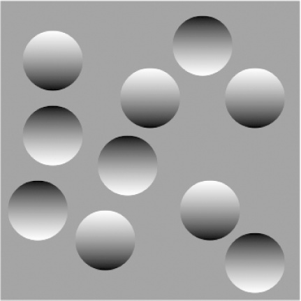 Shaded figures give the illusion of three-dimensionality