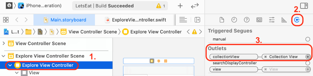 Figure 10.19 – Connections inspector selected
