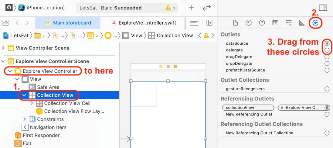 Figure 10.22 – Connections inspector selected
