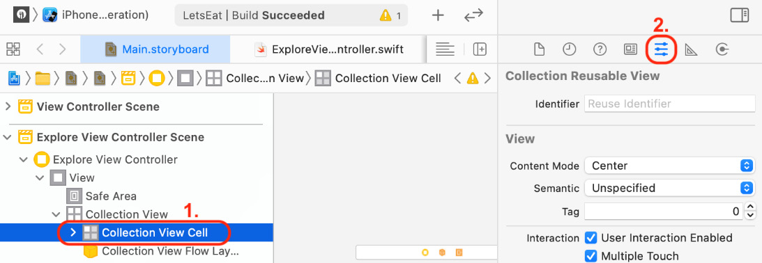 Figure 10.24 – Attributes inspector selected
