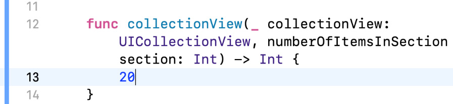 Figure 10.27 – Editor area showing code to display 20 cells
