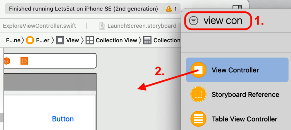 Figure 10.38 – Library with the View Controller object selected
