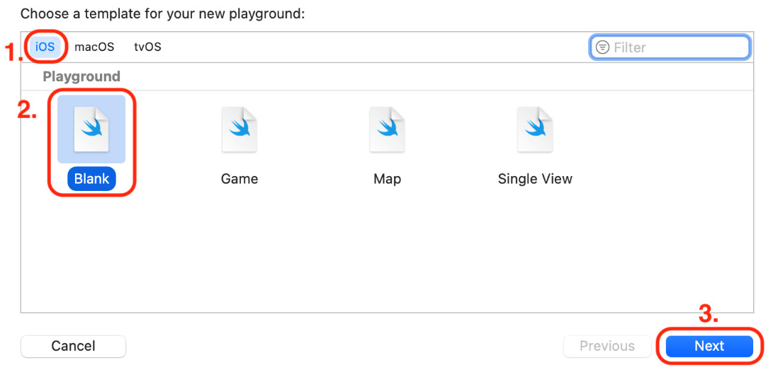 Figure 2.2 – The Choose a template for your new playground: screen
