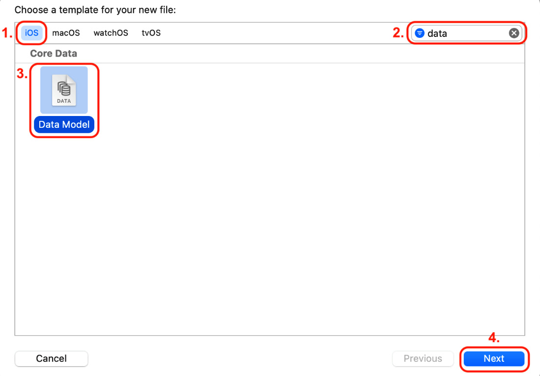 Figure 21.1 – Data Model template selected
