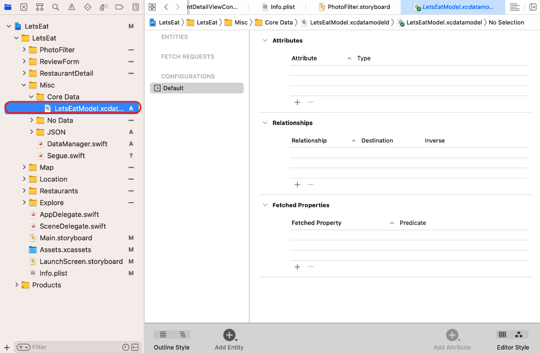 Figure 21.2 – Editor area showing the data model editor
