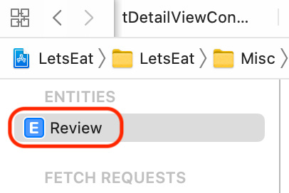 Figure 21.5 – Data model editor with the entity renamed Review
