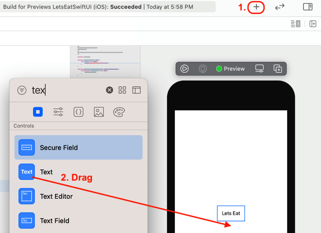 Figure 23.9 – Library with the Text object to be dragged
