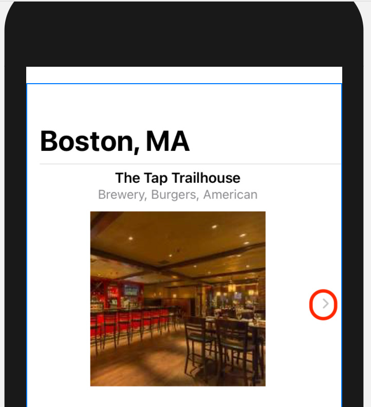 Figure 23.14 – App preview showing a disclosure arrow
