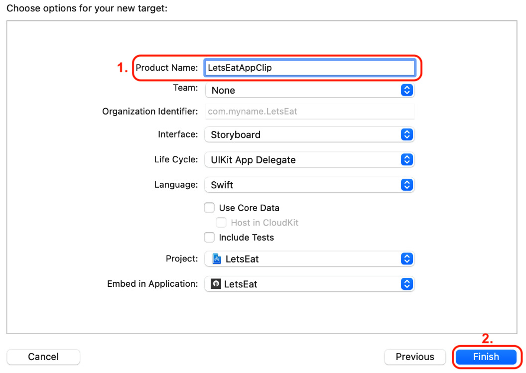 Figure 25.2 – Target options window
