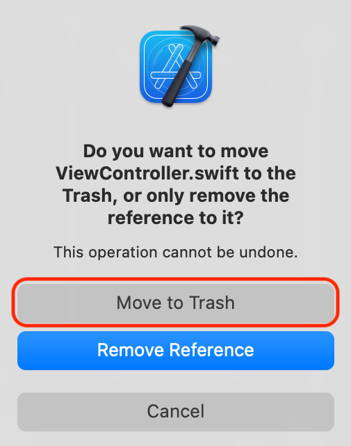 Figure 9.23 – Move to Trash dialog box
