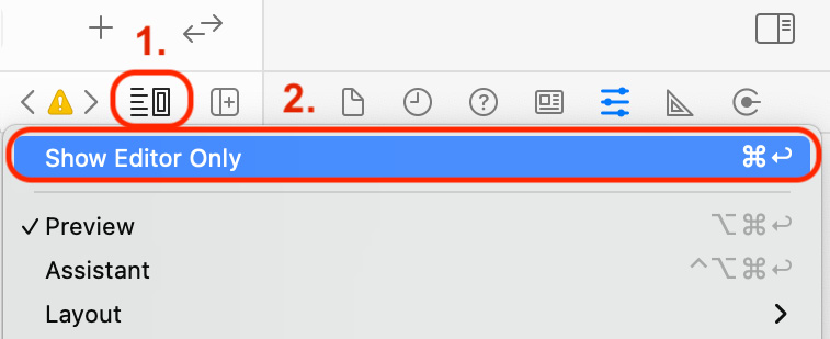 Figure 9.24 – Adjust Editor Options menu with Show Editor Only selected
