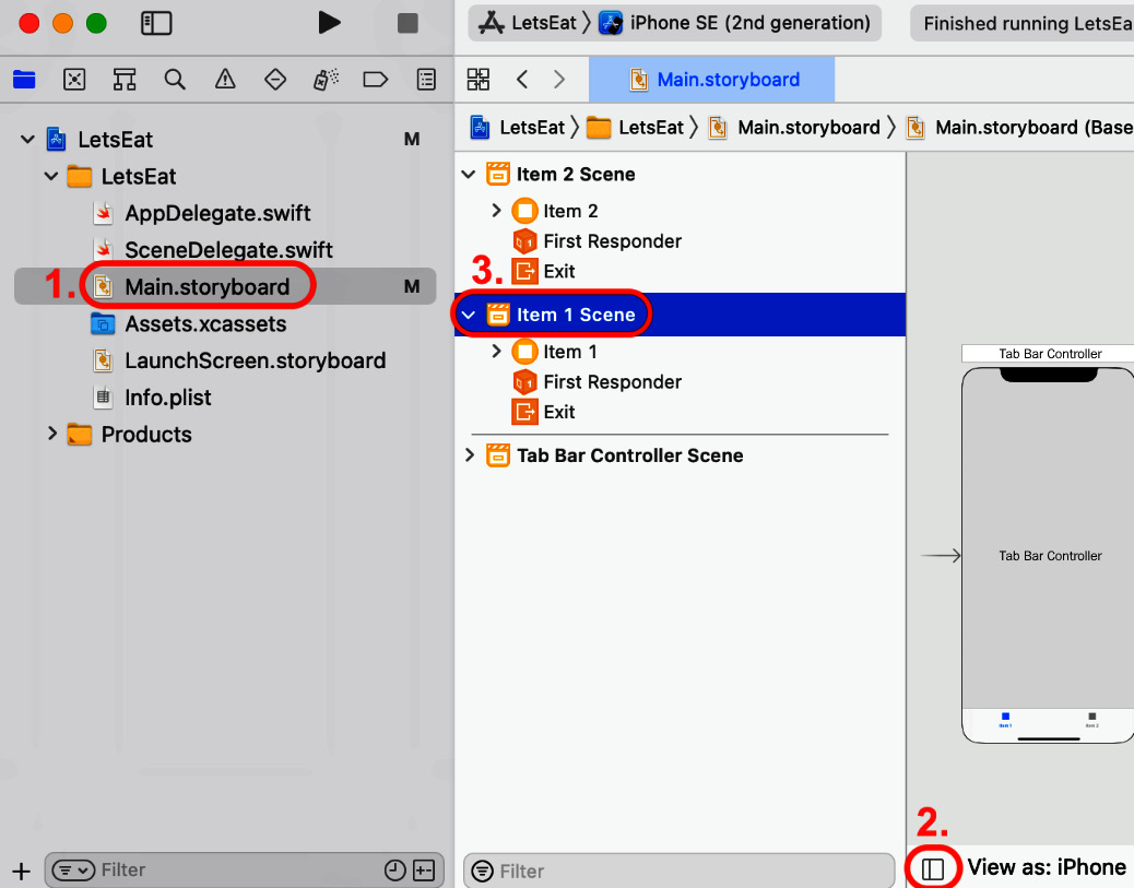 Figure 9.26 – Document outline showing Item 1 scene selected
