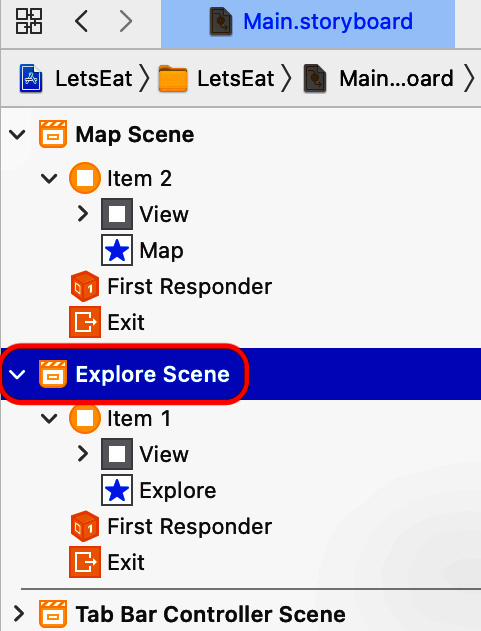 Figure 9.30 – Document outline with Explore Scene selected
