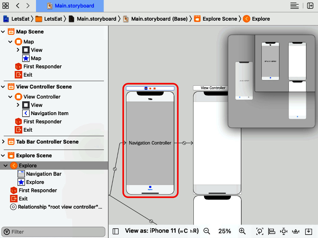 Figure 9.32 – Editor area showing the Navigation Controller scene added
