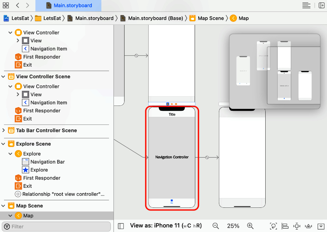 Figure 9.35 – Editor area showing navigation controller scene added
