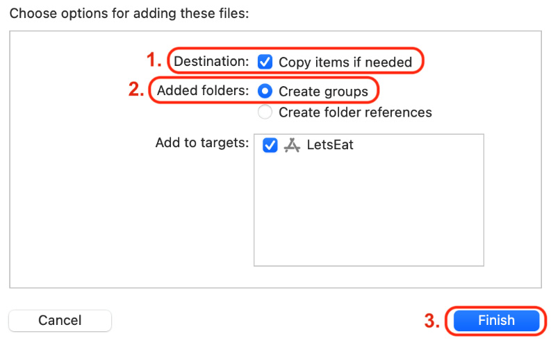 Figure 9.39 – Choose options for adding these files dialog box
