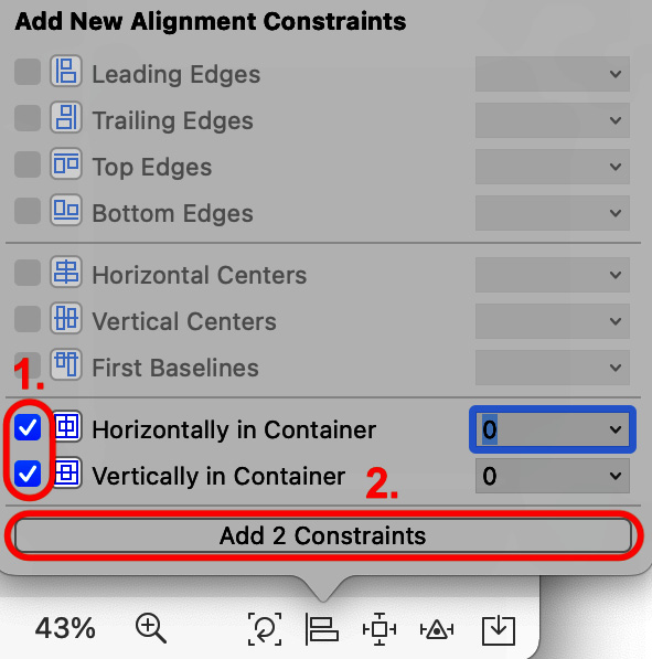 Figure 9.54 – Auto Layout align pop-up dialog box
