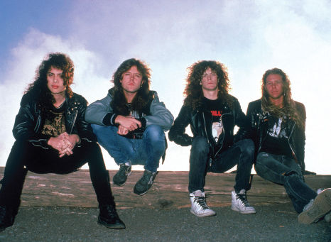 An early photo shoot with new bassist Jason Newsted in 1986.