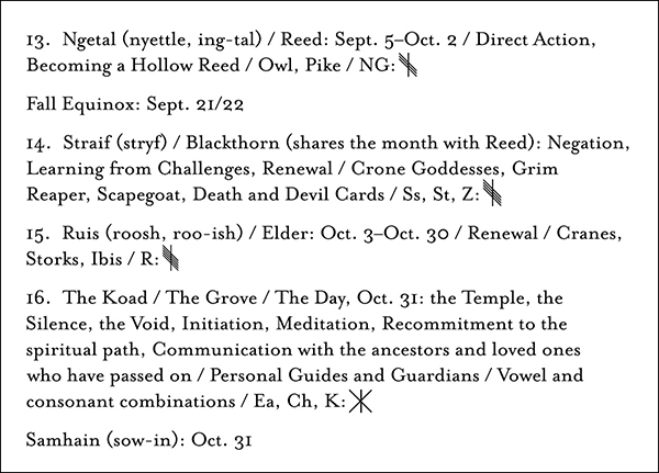 celtic tree calendar