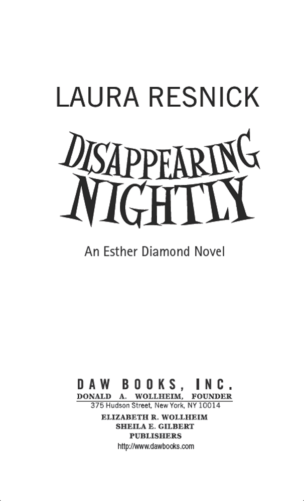 Cover image for Disappearing Nightly: An Esther Diamond Novel