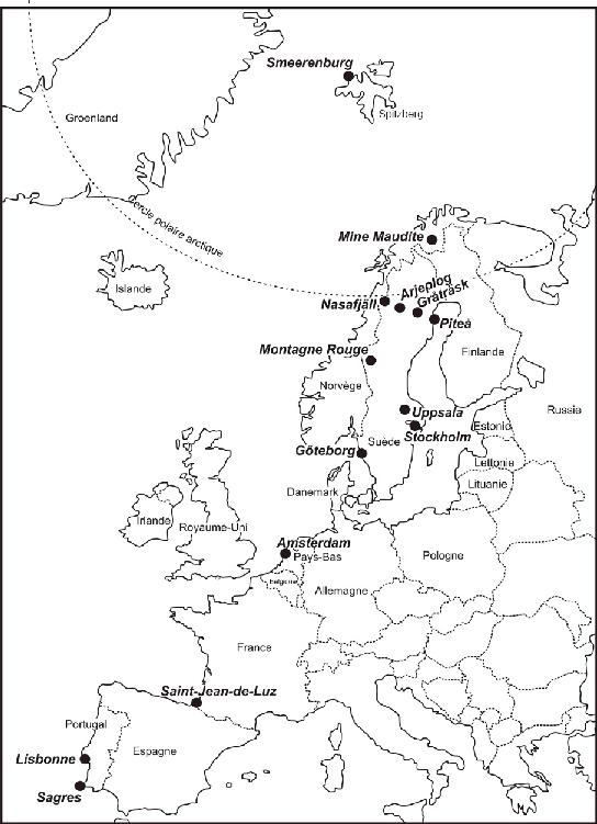 Carte indiquant l'emplacement de Spitzberg