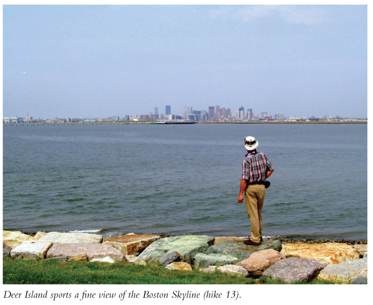 Deer Island sports a fine view of the Boston Skyline (hike 13).