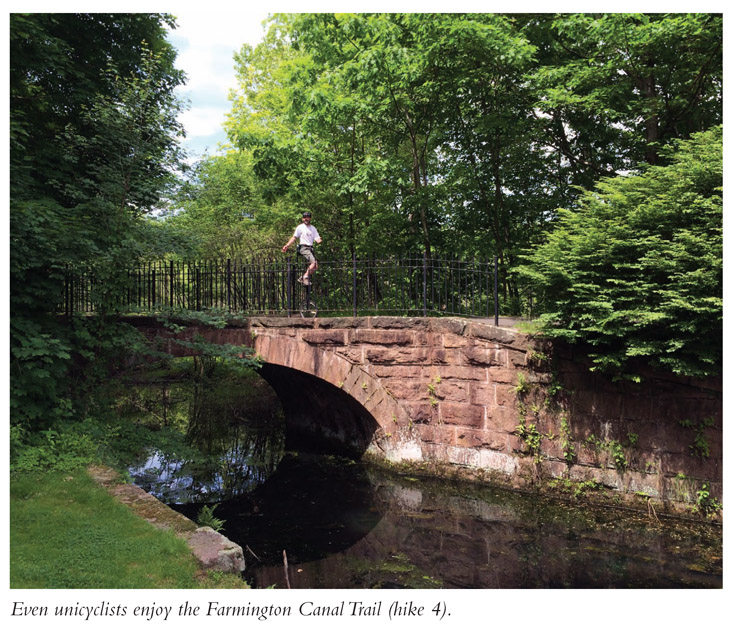 Even unicyclists enjoy the Farmington Canal Trail (hike 4).