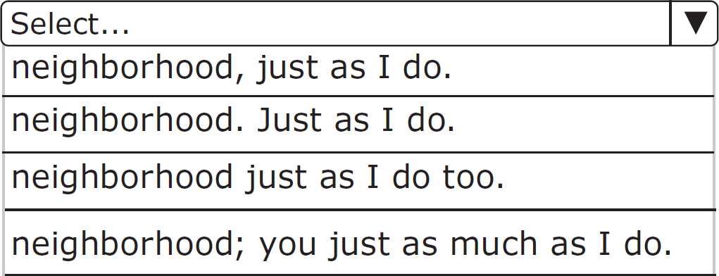 Select…neighborhood, just as I do. neighborhood. Just as I do. neighborhood just as I do too. neighborhood; you just as much as I do.