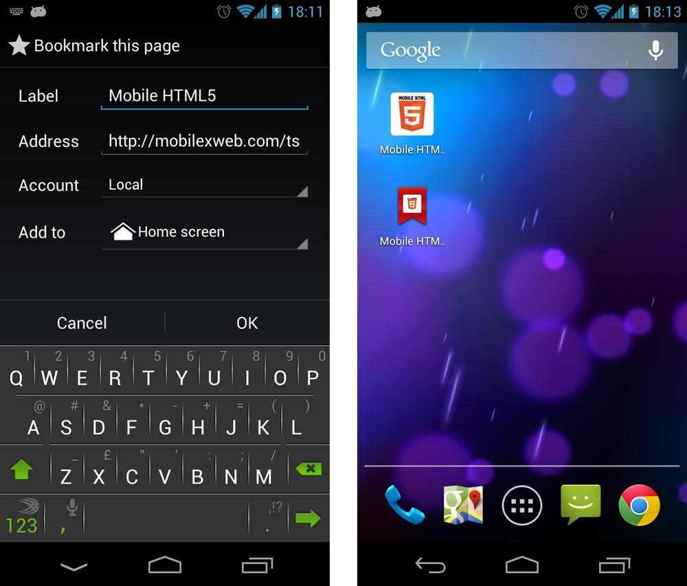 The process to add an icon to the Home screen on the Android browser may vary per Android version and manufacturer.