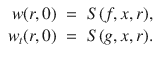 
$$\begin{array}{rcl} w(r,0)& =& S(f,x,r), \\ {w}_{t}(r,0)& =& S(g,x,r).\end{array}$$
