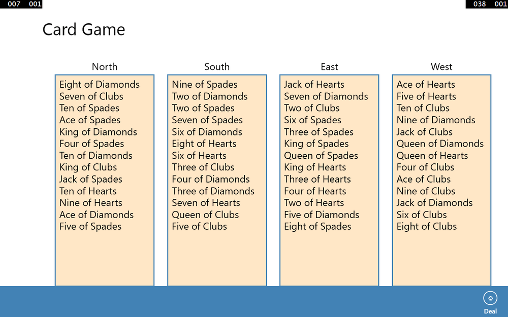 A screenshot of the Cards application running in Windows 8.1.