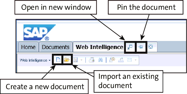 Options Available before Creating or Opening a Document