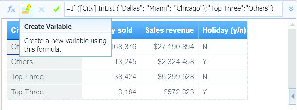 Create Variable Icon to Convert the Formula into a Variable