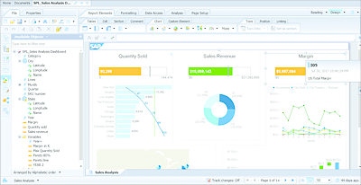 Example Web Intelligence Report in Design Mode