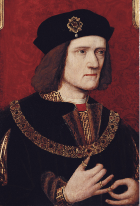 In this famous portrait of Richard III he