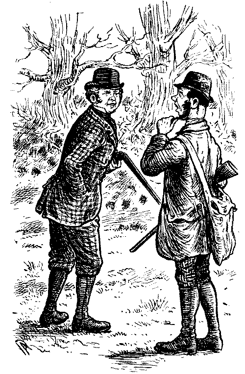 Two men talking.