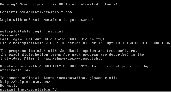 Installing a vulnerable server