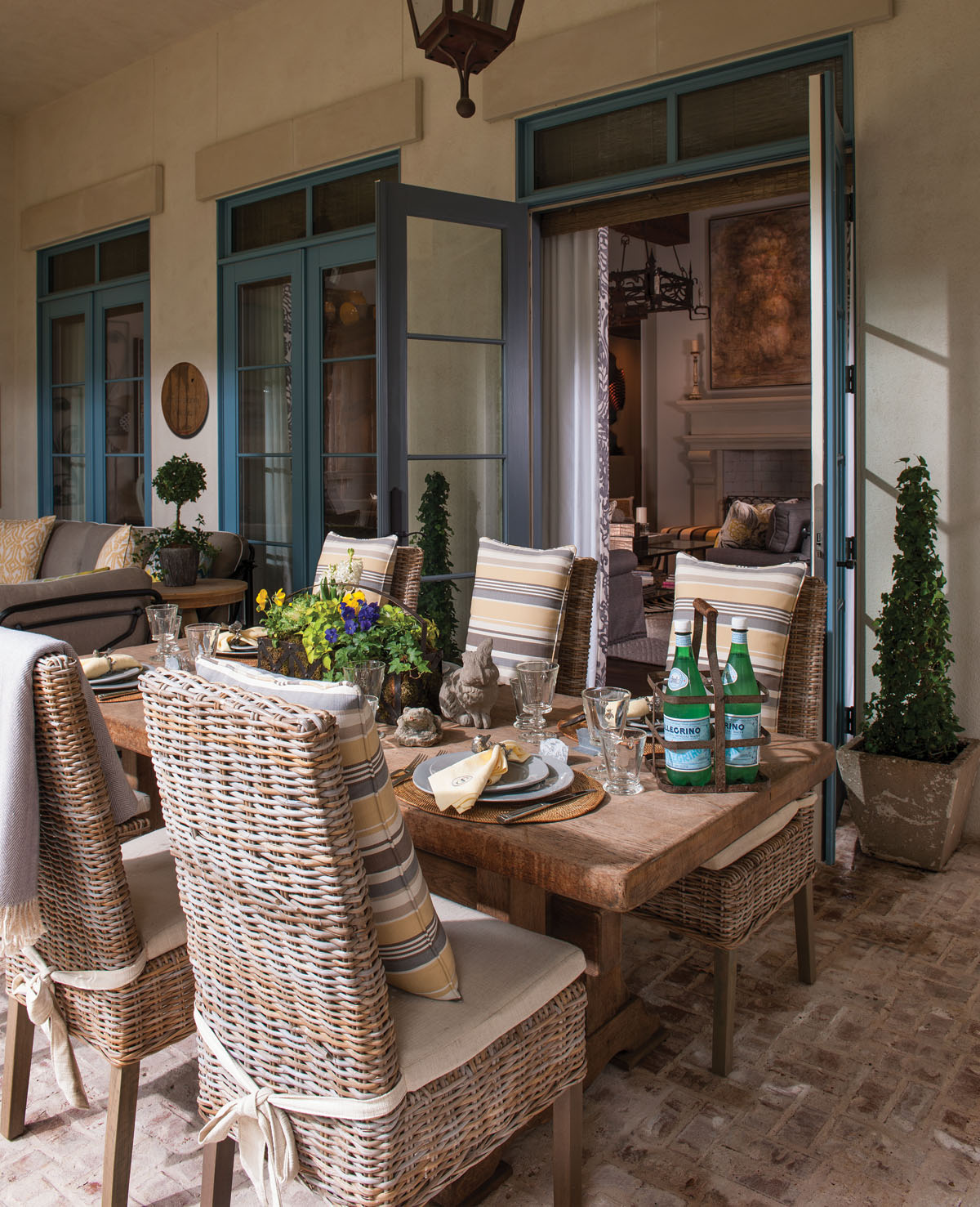 An open-air dining area