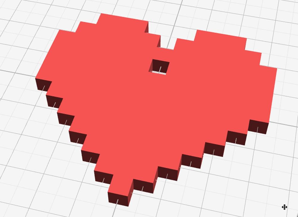 The completed 8 bit heart