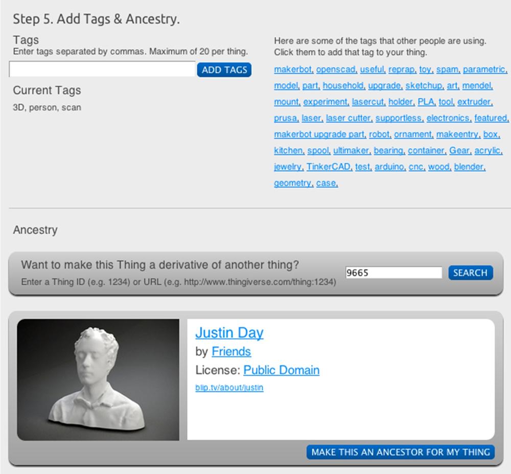 Adding tags and completing a thing’s family tree