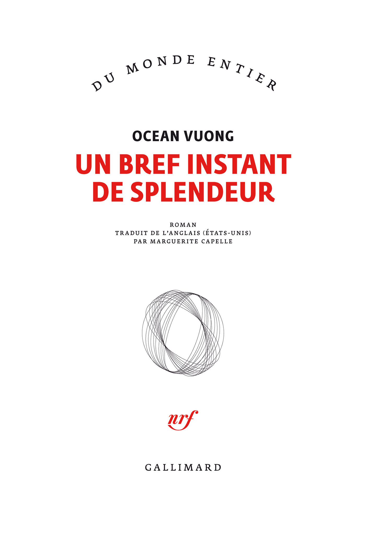 Couverture : Ocean Vuong, Un bref instant de splendeur, Gallimard