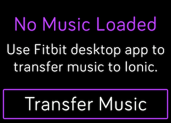 Illustration depicting how to transfer music in a Fitbit app using the Transfer Mode, by tapping Transfer Music.