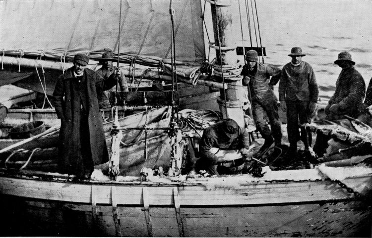 Stripping Cod at Sea on a Winter Morning.